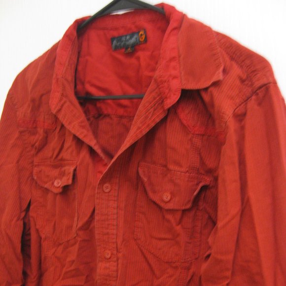 EUC red Guess striped button-up shirt M medium - Picture 2 of 5